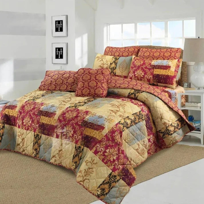 7 Pcs Quilted Comforter Set 317