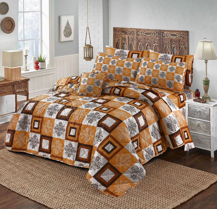 7 Pcs Quilted Comforter Set 334