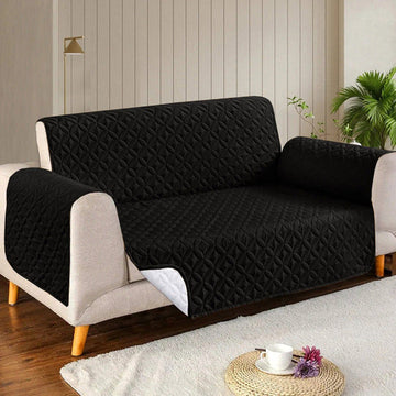 Ultrasonic Microfiber Sofa Cover - Black