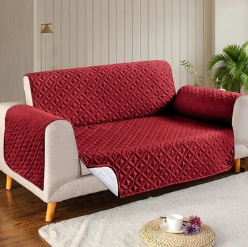 Ultrasonic Microfiber Sofa Cover - Maroon