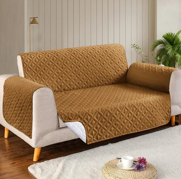 Ultrasonic Microfiber Sofa Cover - Copper